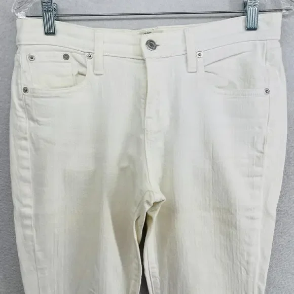 J.CREW Jeans Womens 26 Slim Broken in Boyfriend Stretch Denim Cotton White - Picture 2 of 14